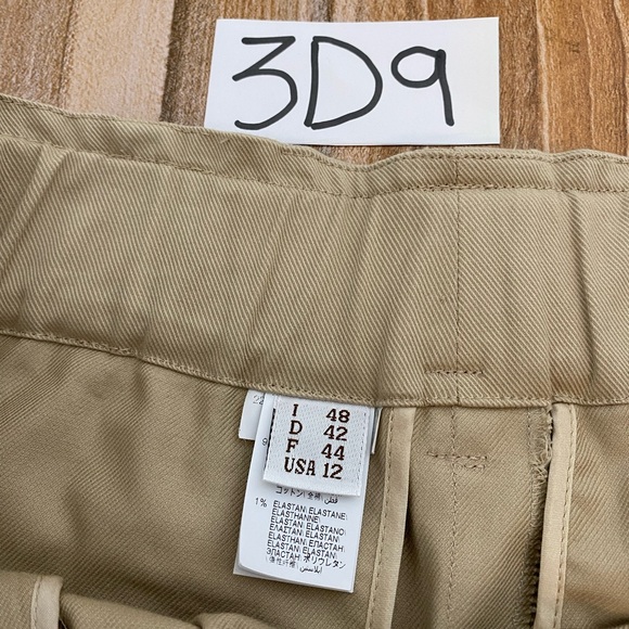 BRUNELLO CUCINELLI Cropped Pleated Cotton Blend Twill Tapered Pants Women’s 12 - Picture 9 of 15